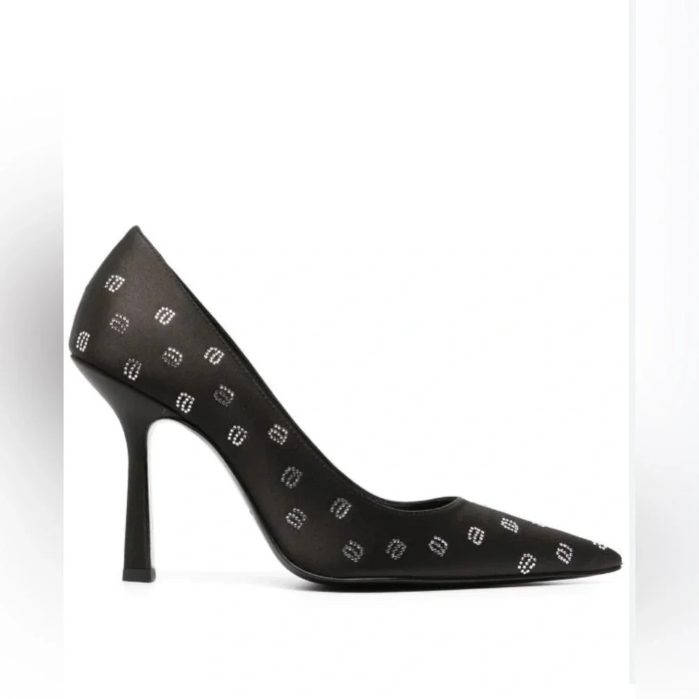 Alexander Wang Women's Delphine Crystal Logo Embellished Pumps